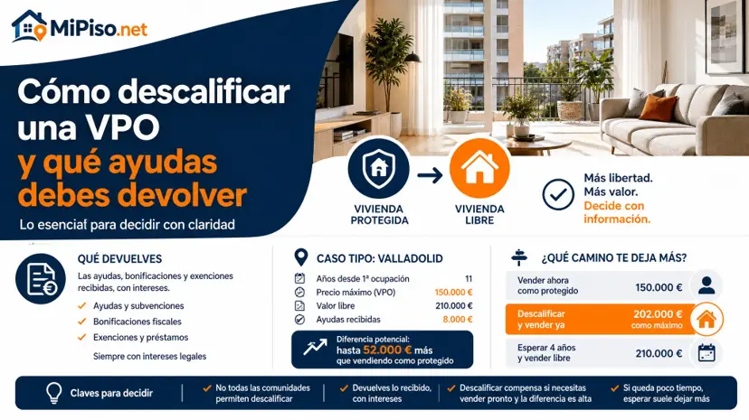 Pocas comunidades dejan pedir la descalificación de una VPO. Dónde se puede, desde cuándo y qué devuelves a cambio.