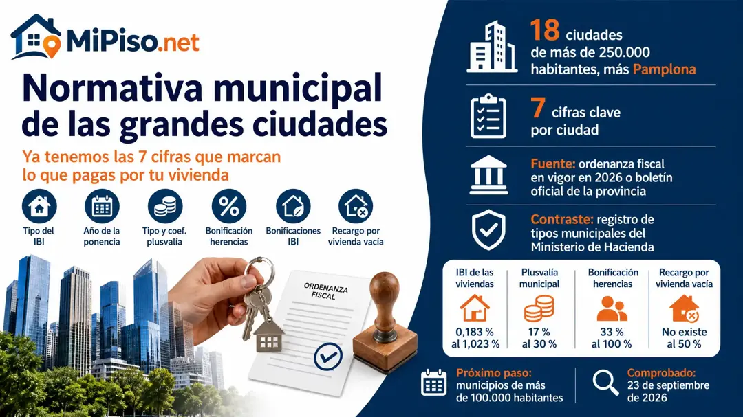 Hemos leído las ordenanzas fiscales de las 18 ciudades de más de 250.000 habitantes. Qué hemos encontrado y qué cambia.