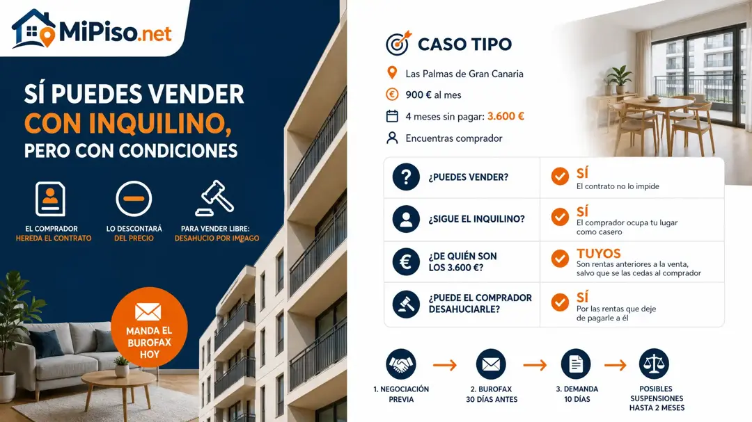 Puedes venderlo igual, pero quien compra hereda el contrato y el problema. Un caso en Las Palmas, qué pasa con la deuda y cómo recuperarlo antes de vender.