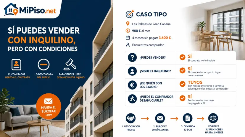 Puedes venderlo igual, pero quien compra hereda el contrato y el problema. Un caso en Las Palmas, qué pasa con la deuda y cómo recuperarlo antes de vender.