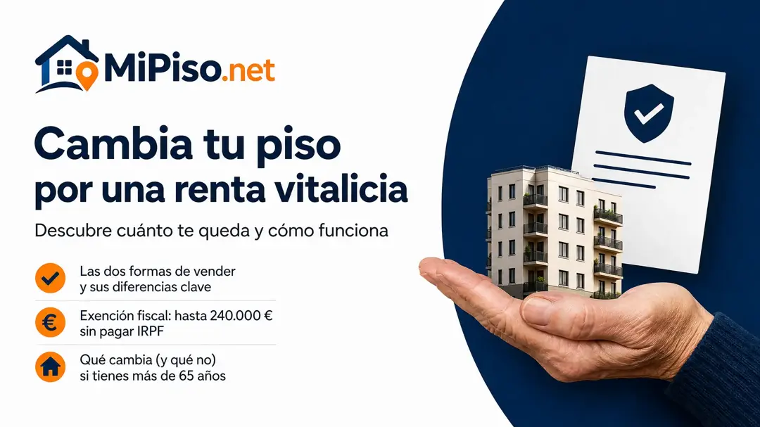 Con más de 65 años, vender un piso que no es tu casa y meter el dinero en una renta vitalicia libra la ganancia del IRPF, hasta 240.000 € reinvertidos.